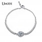 UMODE Austrian Rhinestones Cup Chain and Micro CZ Pave 2 Carat Pear Cut CZ Bracelet White Gold Plated Jewelry for Women UB0042B